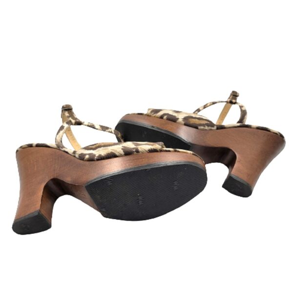 vintage dolce and gabbana leopard wood sole platform shoes