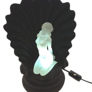 vintage nude lady rotating multi color lights shell lamp