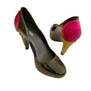 karl lagerfeld black melissa ice cream cone heels jellies shoes