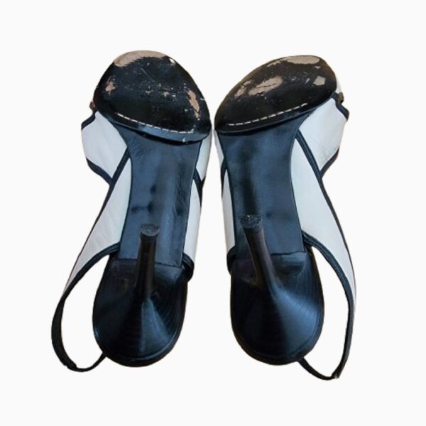 narciso rodriguez black white trim sling back pumps vintage shoes.