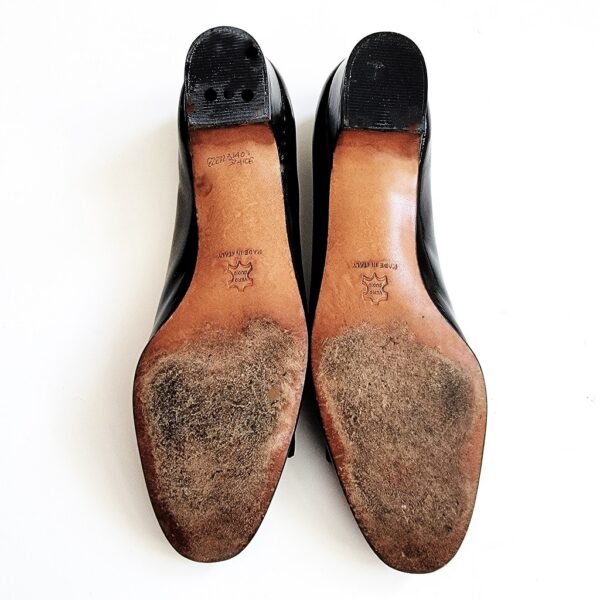 vintage black patent salvatore ferragamo boutique vara bow shoes